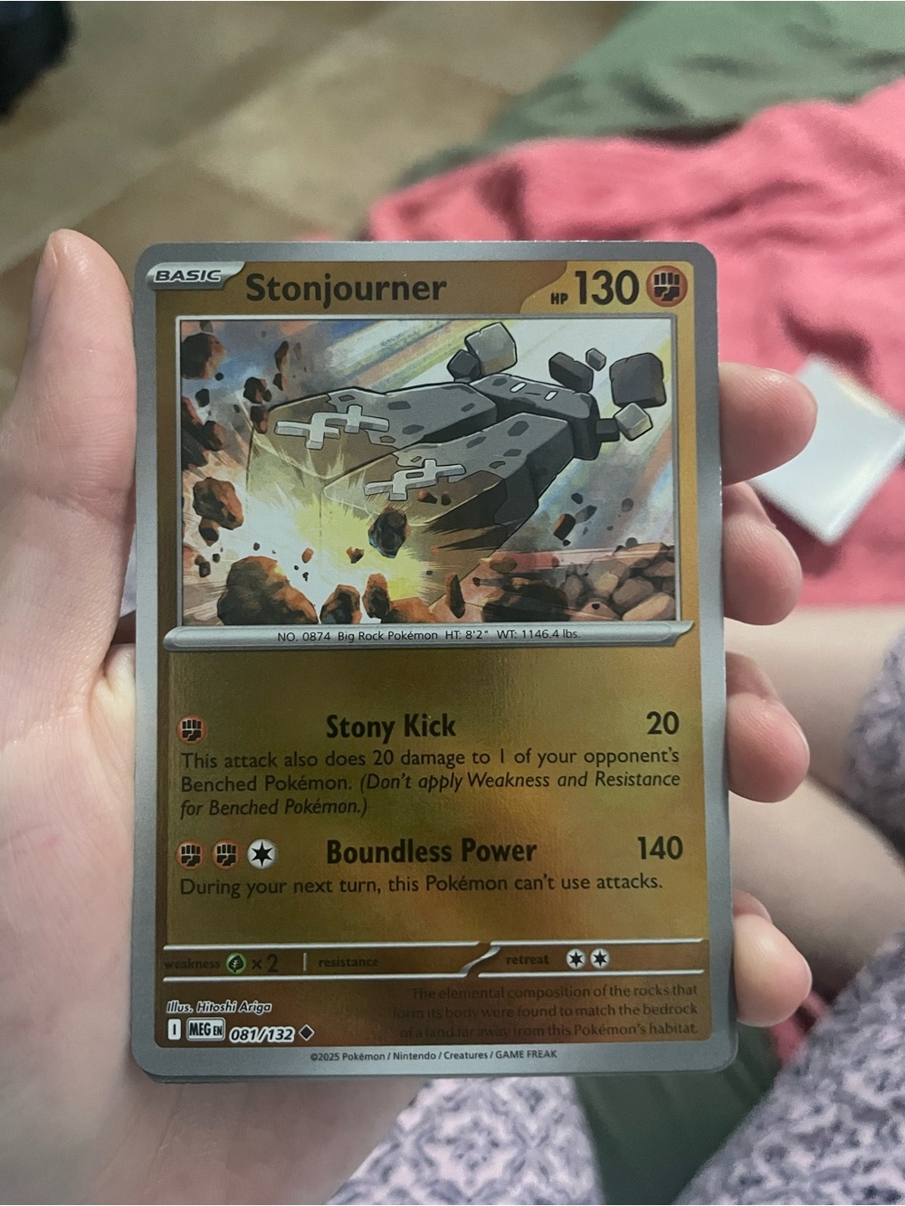 Stonjourner ( reverse holo ) with 3 rock type energies 081/132